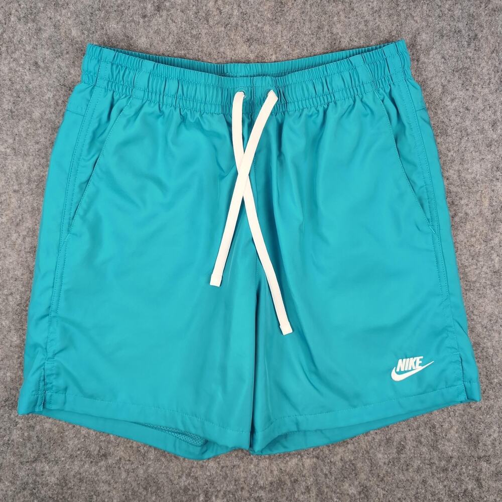 Nike Swim Shorts Mens Small Blue Drawstring Mesh Lined Elastic Waist Pockets